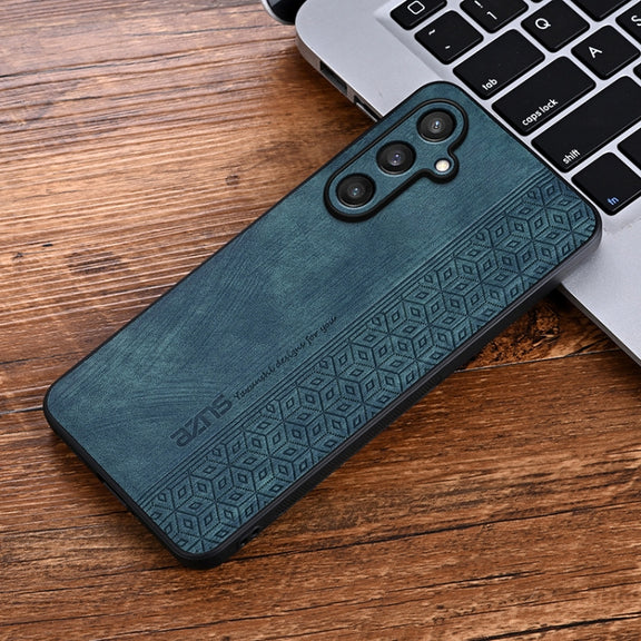 For Samsung Galaxy S24+ 5G AZNS 3D Embossed Skin Feel Phone Case(Dark Green)