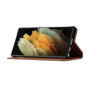 For Samsung Galaxy S25 Ultra 5G Knead Skin Texture Flip Leather Phone Case(Brown)