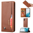 For Samsung Galaxy S25+ 5G Knead Skin Texture Flip Leather Phone Case(Brown) - free shipping - PMC Jewellery - Order now!