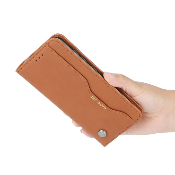 For Samsung Galaxy S25+ 5G Knead Skin Texture Flip Leather Phone Case(Brown)