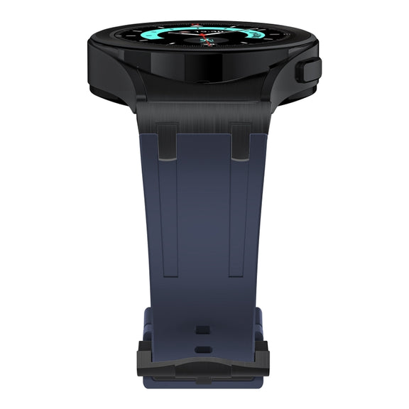 For Samsung Galaxy Watch 4 / 5 / 6 AP Series Liquid Silicone Watch Band(Black Blue)
