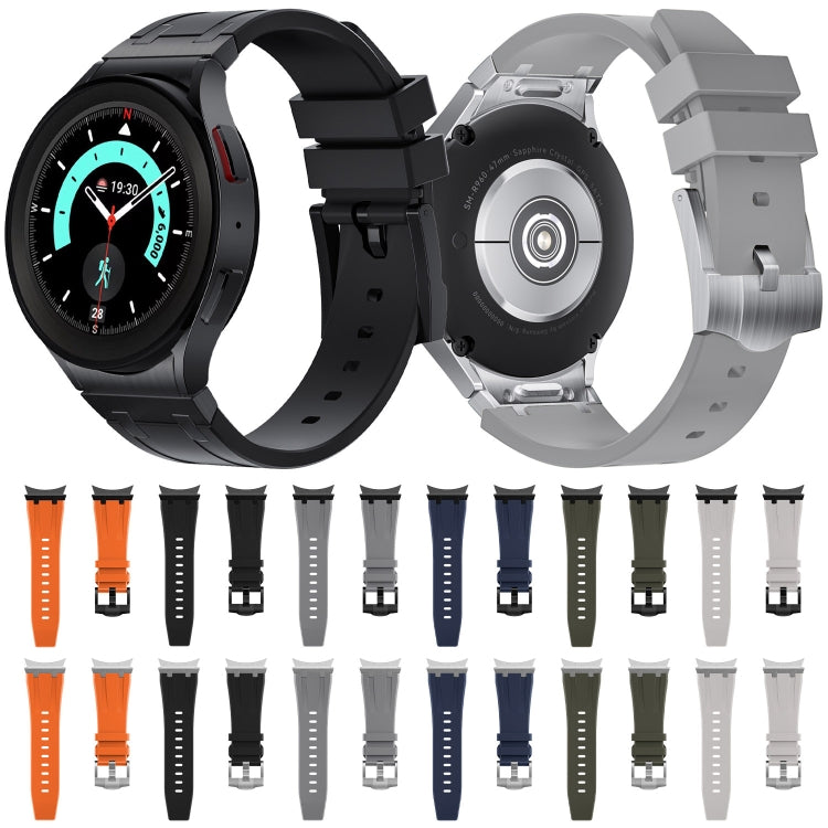 For Samsung Galaxy watch 4 / 5 / 6 AP Series Liquid Silicone Watch Band(Black Starlight)
