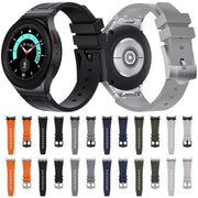 For Samsung Galaxy Watch 4 / 5 / 6 AP Series Liquid Silicone Watch Band(Black Blue)
