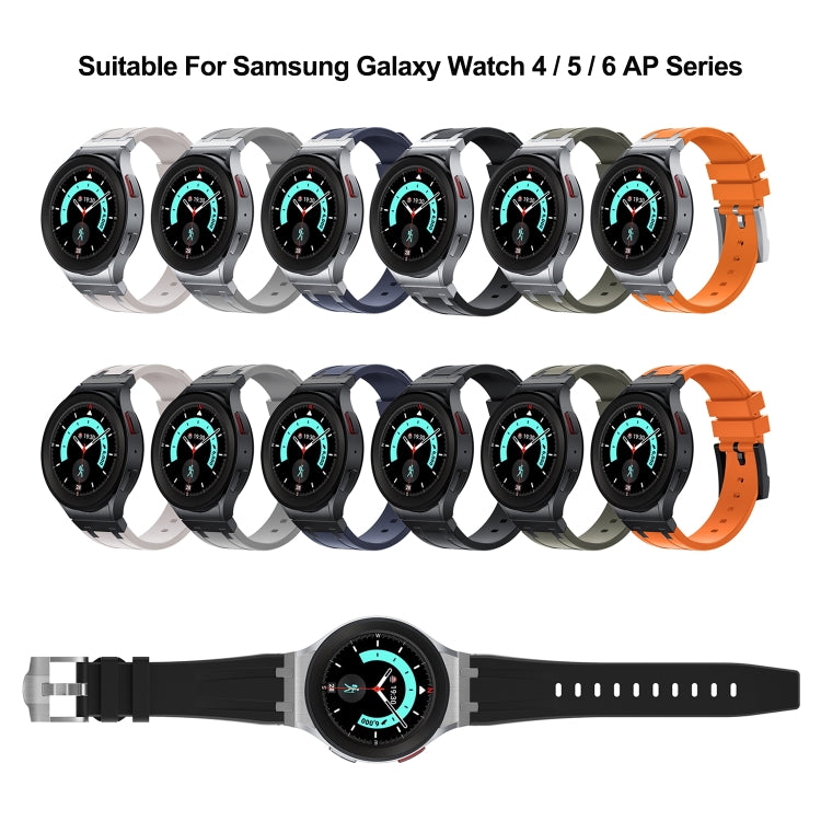 For Samsung Galaxy watch 4 / 5 / 6 AP Series Liquid Silicone Watch Band(Black Starlight)