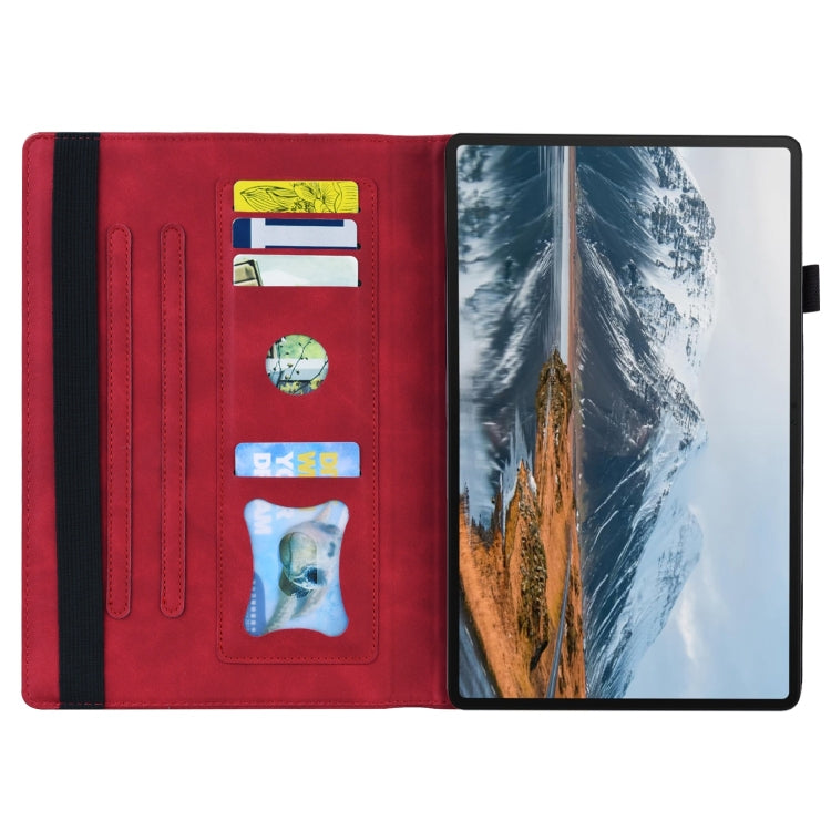 For Honor Pad X8a Splicing Shockproof Leather Tablet Case(Red)