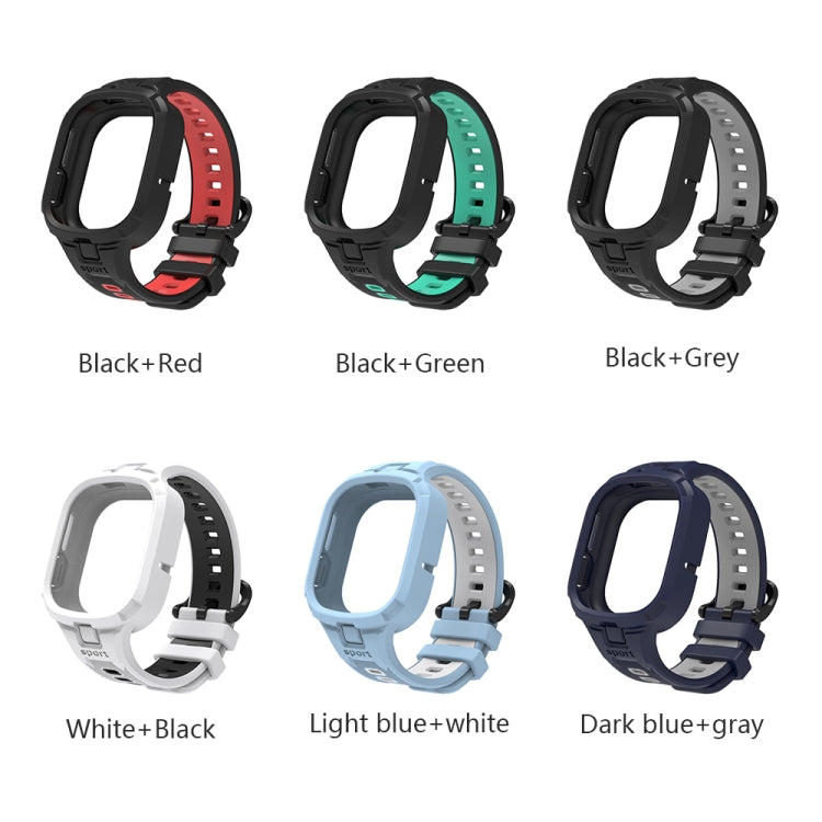 For Honor Watch 4 Two Color Integrated TPU Watch Band(Black Green)