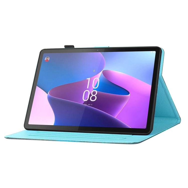 For Lenovo Tab P12 2023 / TB370FU Coloured Drawing Stitching Smart Leather Tablet Case(Little Tiger)