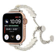 For Apple Watch Series 2 42mm Shell Beads Chain Bracelet Metal Watch Band(Beige White Silver) - Watch Bands by PMC TechLife | Online Shopping South Africa | PMC TechLife