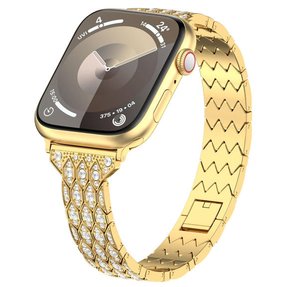 For Apple Watch SE 2023 44mm Devil Eye Diamond Bracelet Metal Watch Band(Gold)