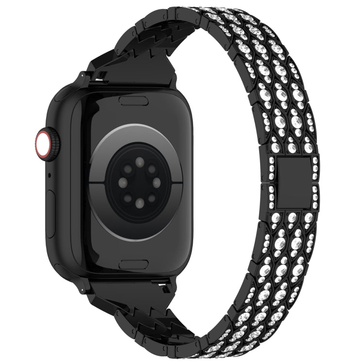 For Apple Watch SE 2023 40mm Devil Eye Diamond Bracelet Metal Watch Band(Black)