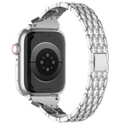 For Apple Watch SE 2023 40mm Devil Eye Diamond Bracelet Metal Watch Band(Silver)