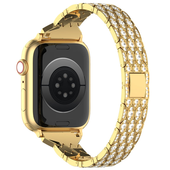 For Apple Watch SE 40mm Devil Eye Diamond Bracelet Metal Watch Band(Gold)