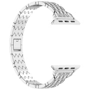 For Apple Watch SE 40mm Devil Eye Diamond Bracelet Metal Watch Band(Silver)