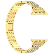 For Apple Watch Series 5 44mm Devil Eye Diamond Bracelet Metal Watch Band(Gold)