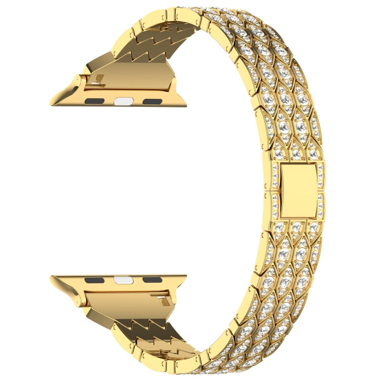 For Apple Watch Series 5 44mm Devil Eye Diamond Bracelet Metal Watch Band(Gold)