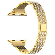 For Apple Watch Series 4 44mm Devil Eye Diamond Bracelet Metal Watch Band(Gold)