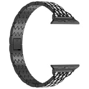 For Apple Watch 38mm Devil Eye Diamond Bracelet Metal Watch Band(Black)