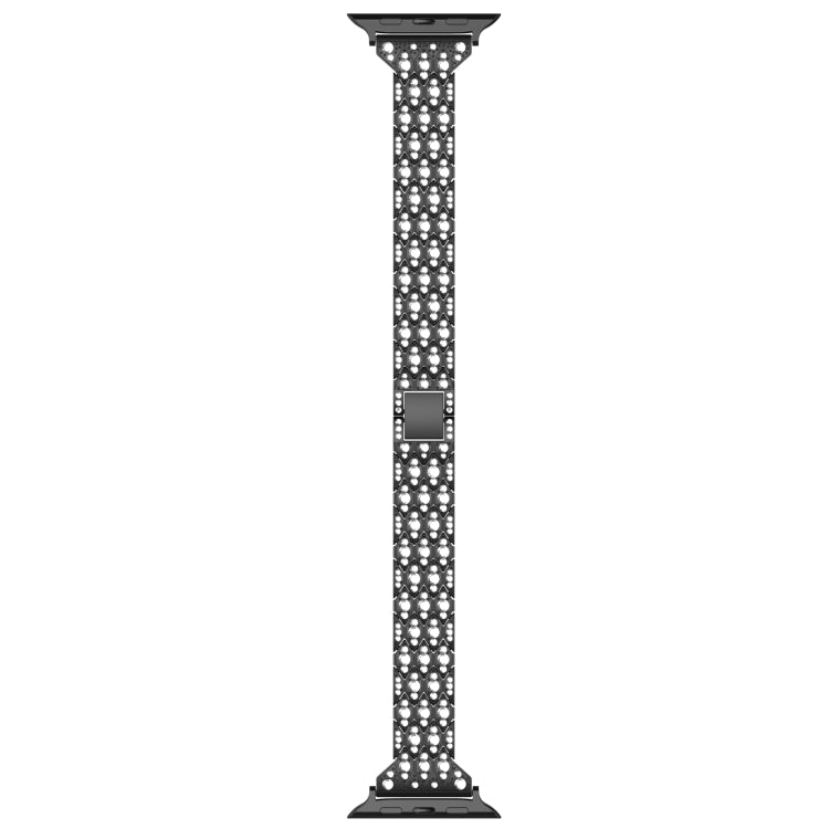 For Apple Watch SE 40mm Devil Eye Diamond Bracelet Metal Watch Band(Silver)
