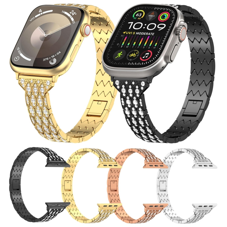 For Apple Watch Series 6 40mm Devil Eye Diamond Bracelet Metal Watch Band(Silver)