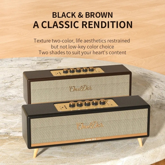 Oneder D8 Wireless Retro Dual Microphone Bluetooth Speaker(Black)