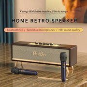 Oneder D8 Wireless Retro Dual Microphone Bluetooth Speaker(Black)