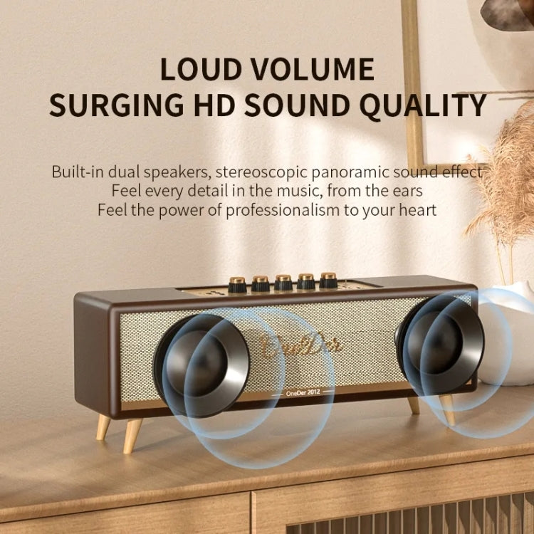 Oneder D8 Wireless Retro Dual Microphone Bluetooth Speaker(Black)