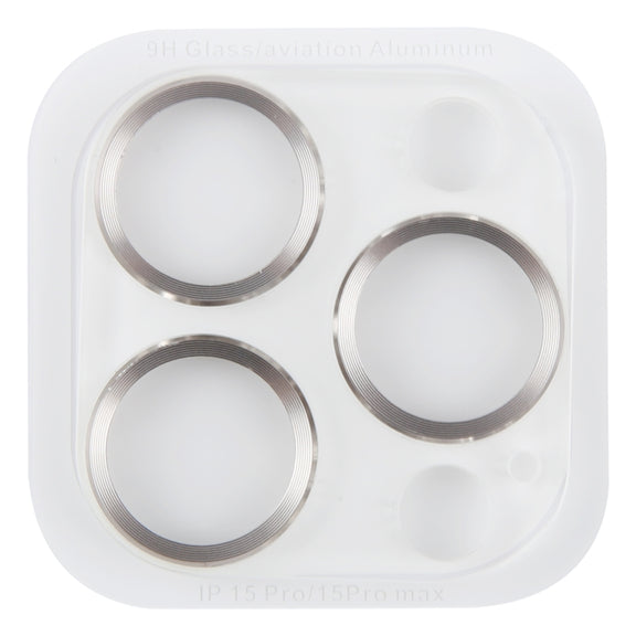 For iPhone 15 Pro Max / 15 Pro Tempered Glass CD Texture Back Camera Film(Titanium)