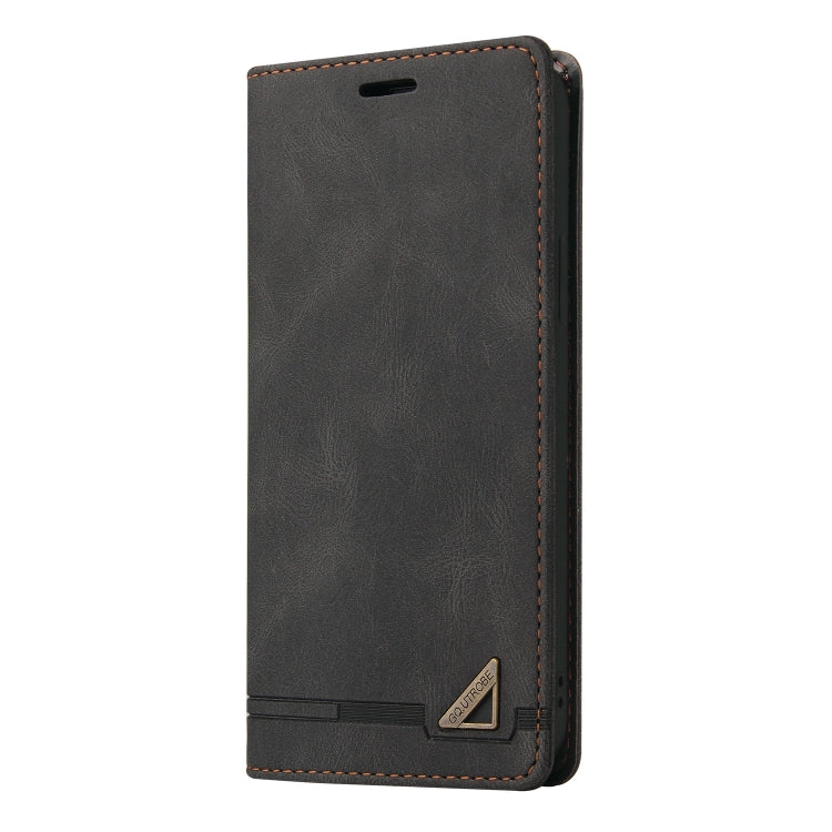 For OPPO A78 4G Skin Feel Anti-theft Brush Horizontal Flip Leather Case with Holder(Black)