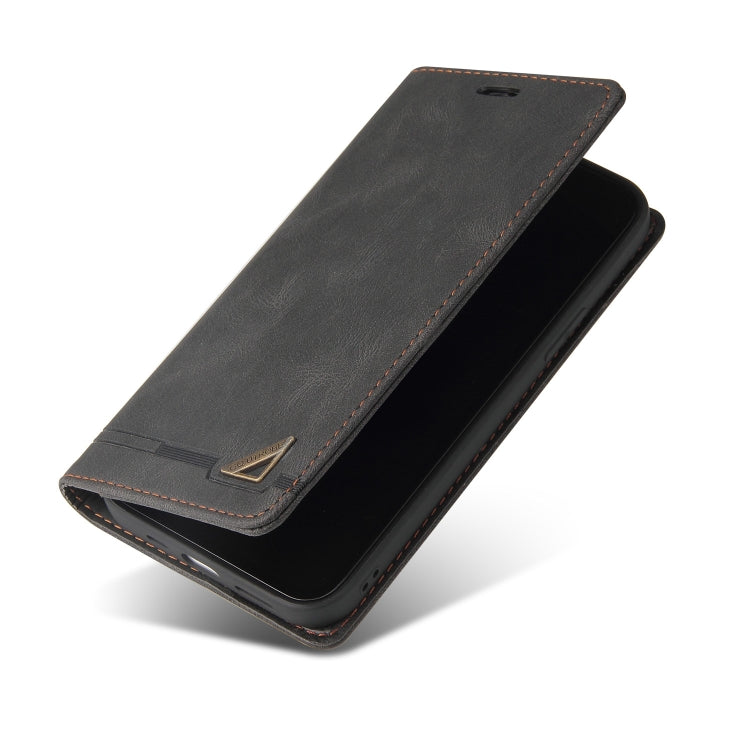 For OPPO A78 4G Skin Feel Anti-theft Brush Horizontal Flip Leather Case with Holder(Black)