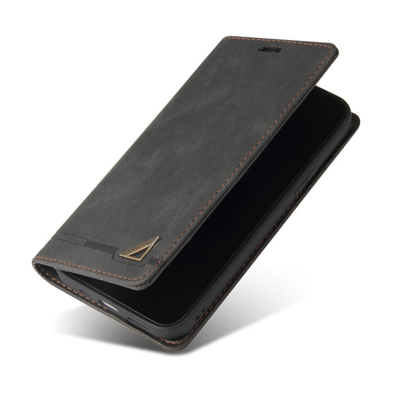 For OPPO A78 4G Skin Feel Anti-theft Brush Horizontal Flip Leather Case with Holder(Black)