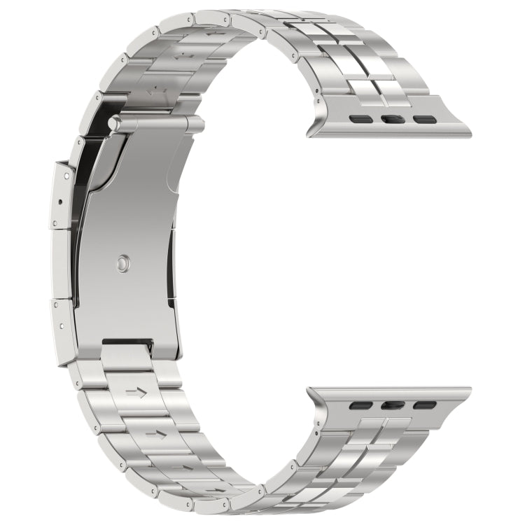 For Apple Watch SE 44mm Tortoise Buckle Titanium Steel Watch Band(Silver)