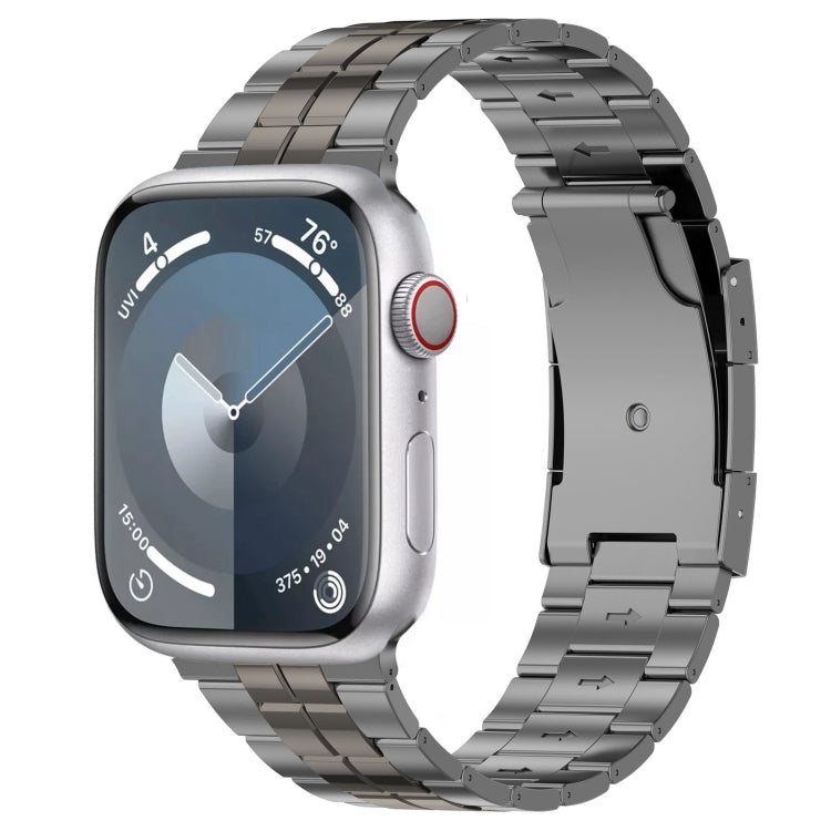 For Apple Watch Series 2 38mm Tortoise Buckle Titanium Steel Watch Band(Grey)