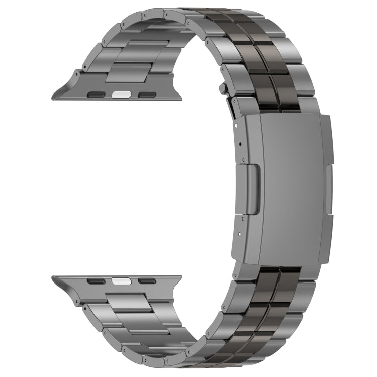For Apple Watch 42mm Tortoise Buckle Titanium Steel Watch Band(Grey)