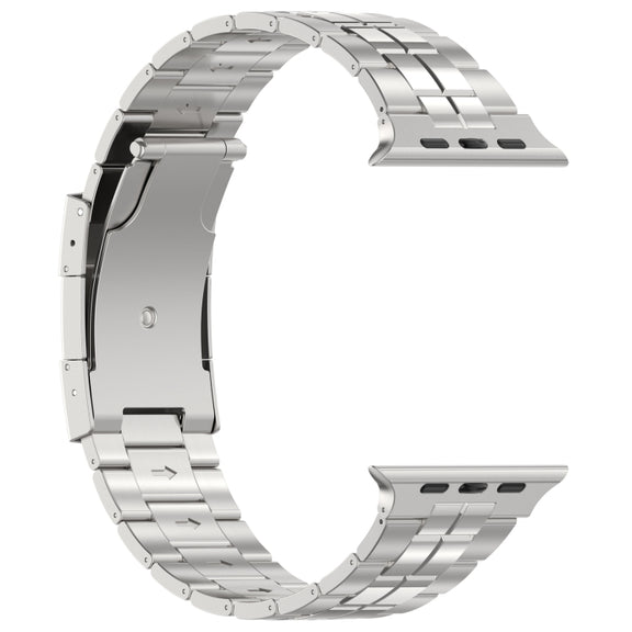 For Apple Watch 38mm Tortoise Buckle Titanium Steel Watch Band(Silver)
