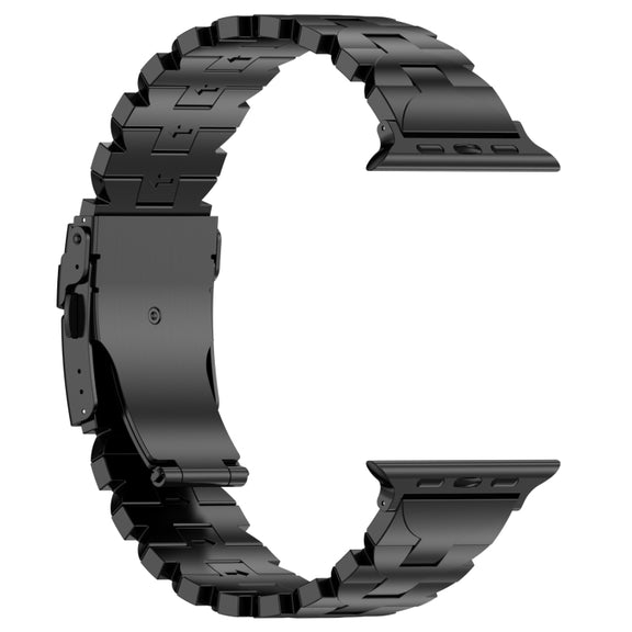 For Apple Watch Series 9 45mm Butterfly Type Titanium Steel Watch Band(Black)