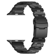 For Apple Watch SE 44mm Butterfly Type Titanium Steel Watch Band(Black)