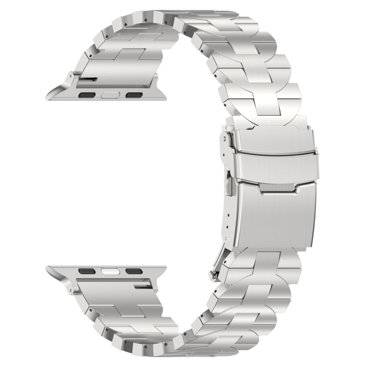 For Apple Watch Series 5 44mm Butterfly Type Titanium Steel Watch Band(Silver)