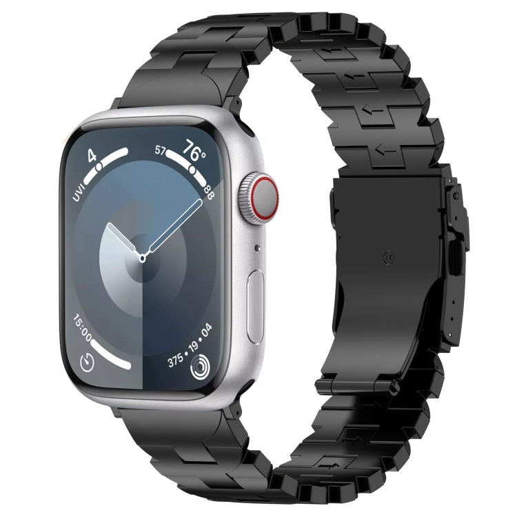 For Apple Watch Series 4 40mm Butterfly Type Titanium Steel Watch Band(Black)