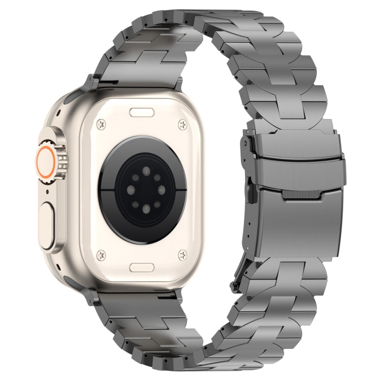 For Apple Watch Series 2 42mm Butterfly Type Titanium Steel Watch Band(Grey)
