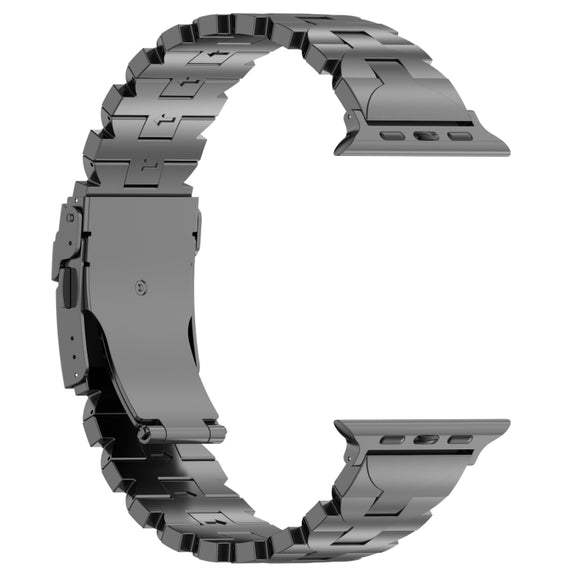 For Apple Watch Series 2 38mm Butterfly Type Titanium Steel Watch Band(Grey)