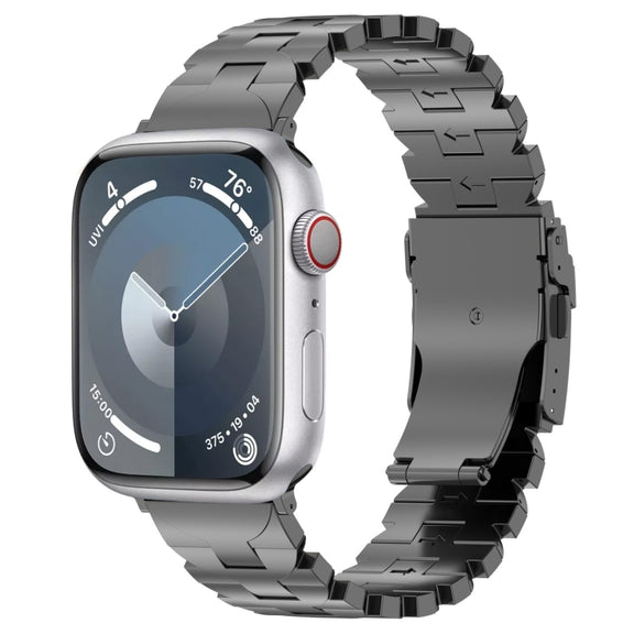 For Apple Watch Series 2 38mm Butterfly Type Titanium Steel Watch Band(Grey)