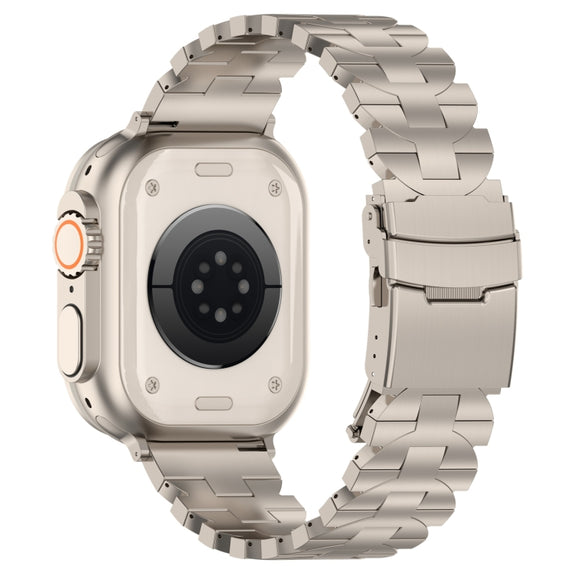 For Apple Watch 42mm Butterfly Type Titanium Steel Watch Band(Titanium)