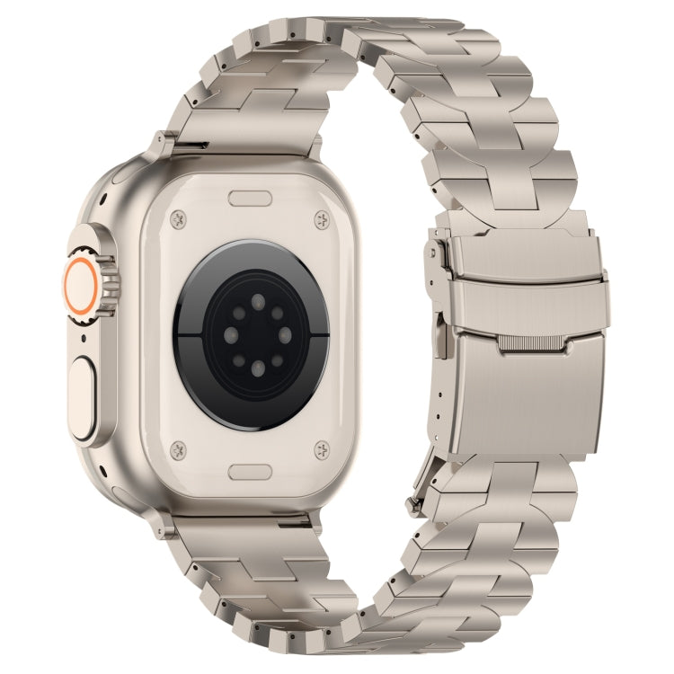For Apple Watch 42mm Butterfly Type Titanium Steel Watch Band(Titanium)