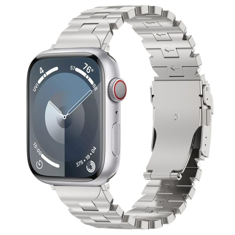 For Apple Watch 42mm Butterfly Type Titanium Steel Watch Band(Silver)