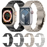 For Apple Watch SE 2022 44mm Butterfly Type Titanium Steel Watch Band(Grey)