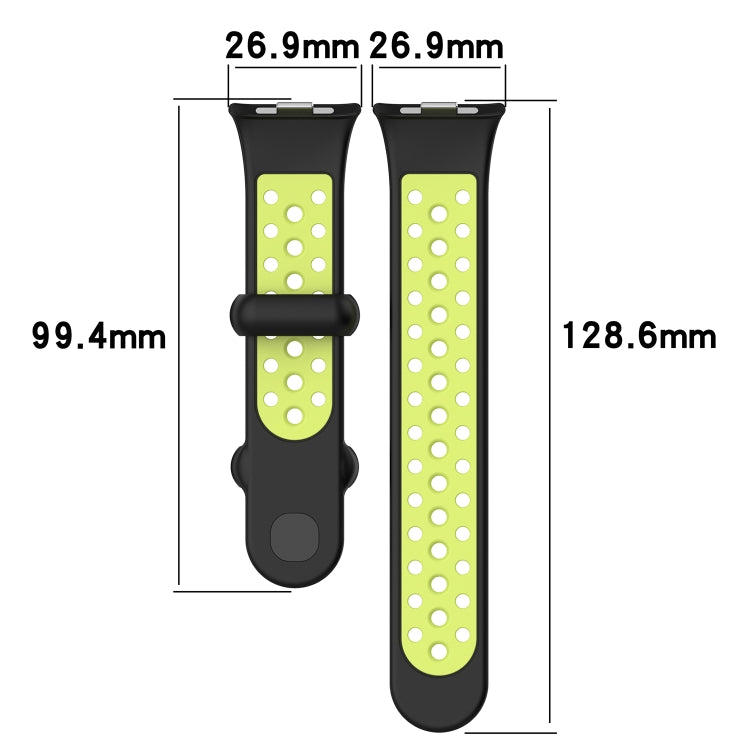 For Redmi Watch 4 Two Color Silicone Sports Watch Band(Midnight Blue White)