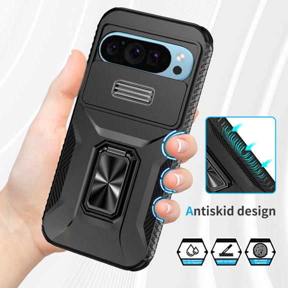 For Google Pixel 9 / Pixel 9 Pro Sliding Camshield Holder Phone Case(Black)