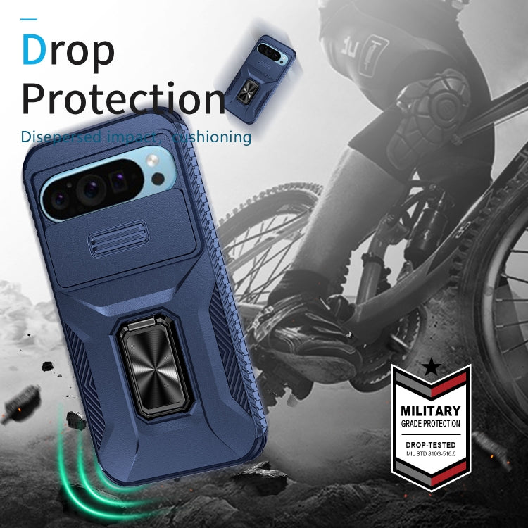 For Google Pixel 9 / Pixel 9 Pro Sliding Camshield Holder Phone Case(Blue)
