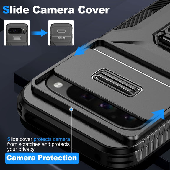 For Google Pixel 9 Pro XL Sliding Camshield Holder Phone Case(Black)