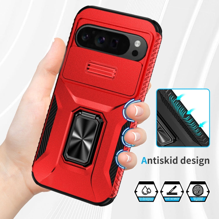 For Google Pixel 9 Pro XL Sliding Camshield Holder Phone Case(Red)